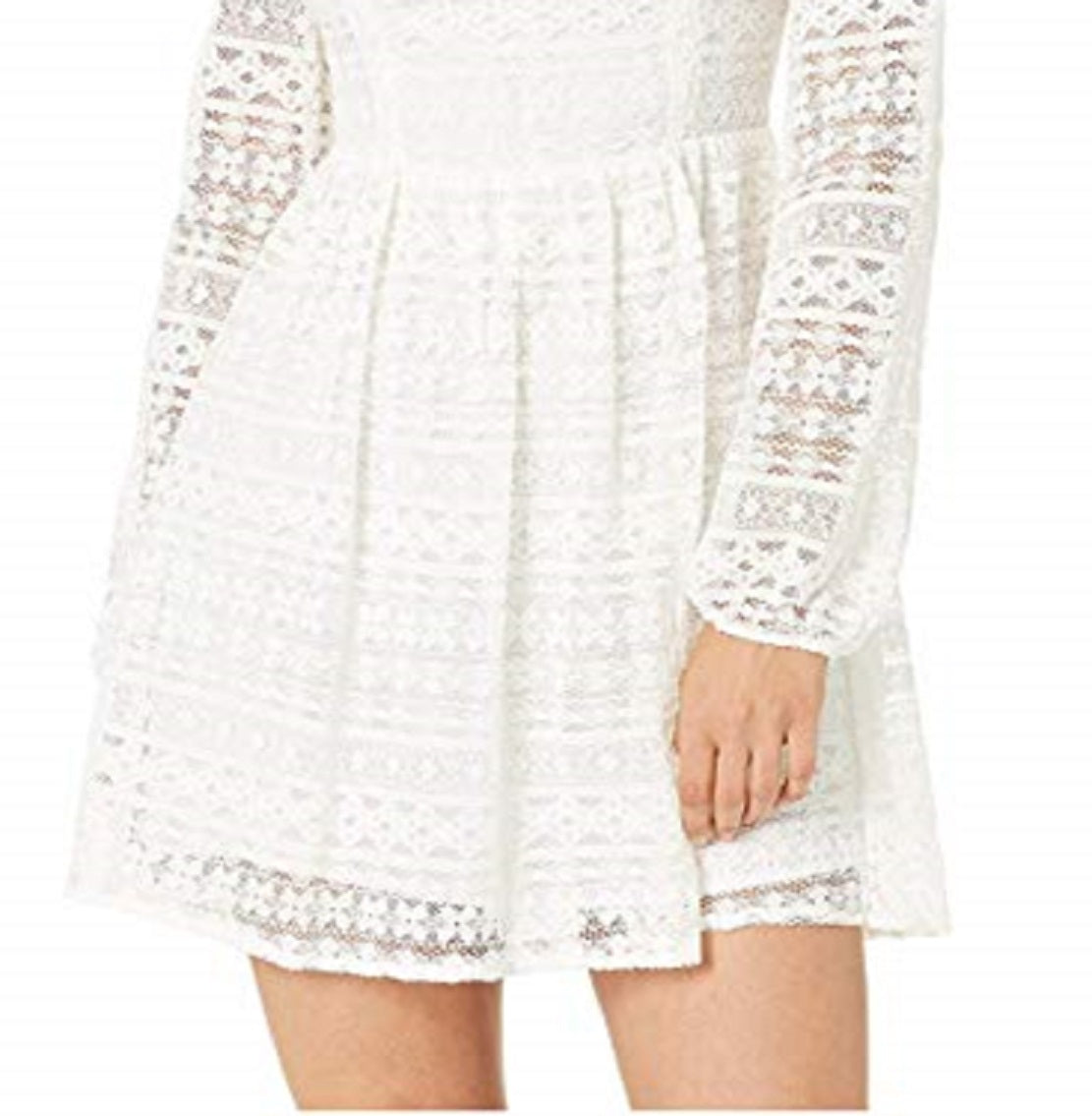 Vestido de renda Peek a Boo feminino BCBGeneration, branco, tamanho 2