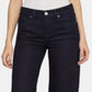 Calça jeans feminina BCBGMAXAZRIA de algodão com punho e perna larga, azul, tamanho 31
