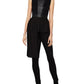 BCBGMAXAZRIA Top assimétrico feminino com estampa de mídia mista, preto, tamanho grande