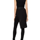 BCBGMAXAZRIA Top assimétrico feminino com estampa de mídia mista, preto, tamanho grande