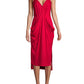 Vestido de malha com bolso e drapeado para coquetel feminino BCBGeneration, rosa, tamanho grande
