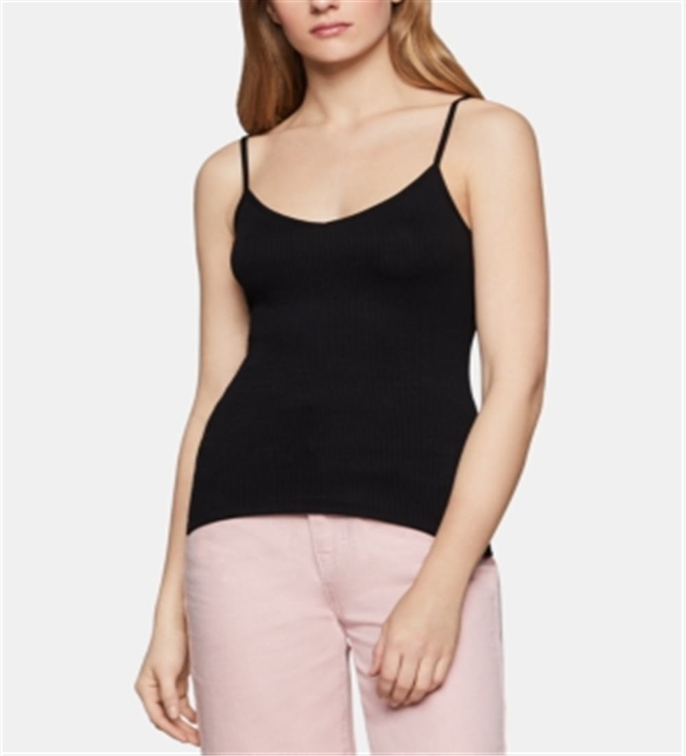 Camisola canelada feminina BCBGeneration, preta, tamanho pequeno