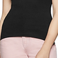 Camisola canelada feminina BCBGeneration, preta, tamanho pequeno