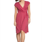 Vestido envelope falso de bolinhas BCBG Max Azria feminino rosa tamanho XS