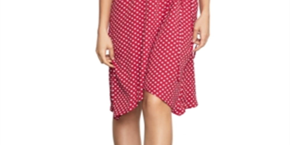 Vestido envelope falso de bolinhas BCBG Max Azria feminino rosa tamanho XS