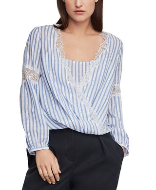 BCBGMAXAZRI Tênis feminino listrado de algodão, cano alto e baixo, azul, tamanho grande
