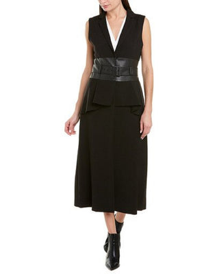 Casaco feminino com cinto BCBGMAXAZRIA, preto, tamanho X-S