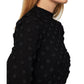 Vestido MIDI Feminino BCBGMAXAZRIA com Gola Simulada e Bainha Preto Tamanho Grande