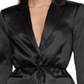 Blazer feminino de cetim com um botão, preto, tamanho G, BCBGMAXAZRIA