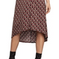 Vestido feminino com estampa geométrica e frente torcida BCBGMAXAZRIA, marrom, tamanho grande