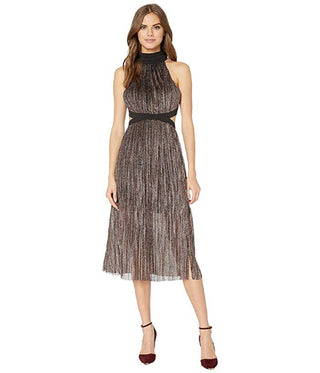 Vestido feminino BCBGeneration com decote falso e laço nas costas, preto, tamanho 2