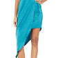 Vestido assimétrico feminino BCBGeneration com amarração lateral, azul, tamanho 6
