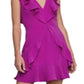 Vestido evasê com babados BCBGMAXAZRIA feminino vermelho tamanho 0