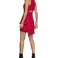 BCBGMAXAZRIA Vestido curto assimétrico com babados, vermelho, tamanho 2