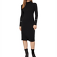 Vestido feminino de gola alta em jersey BCBGMAXAZRIA, preto, tamanho XX-S