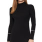 Vestido feminino de gola alta em jersey BCBGMAXAZRIA, preto, tamanho XX-S