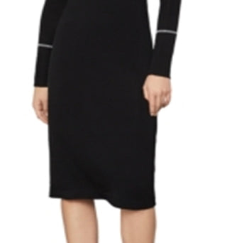 Vestido feminino de gola alta em jersey BCBGMAXAZRIA, preto, tamanho XX-S