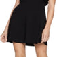 Vestido feminino BCBGeneration com mangas franzidas e decote quadrado, preto, tamanho 2
