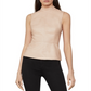 BCBGMAXAZRIA Blusa feminina peplum de couro sintético com gola falsa rosa 2 tamanho 2