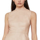 BCBGMAXAZRIA Blusa feminina peplum de couro sintético com gola falsa rosa 2 tamanho 2