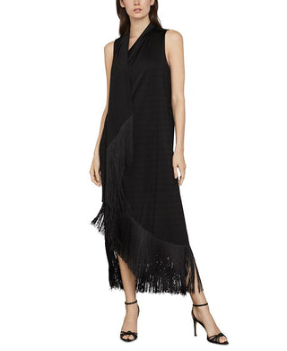Vestido longo sem mangas feminino BCBGMAXAZRIA, preto, tamanho 4