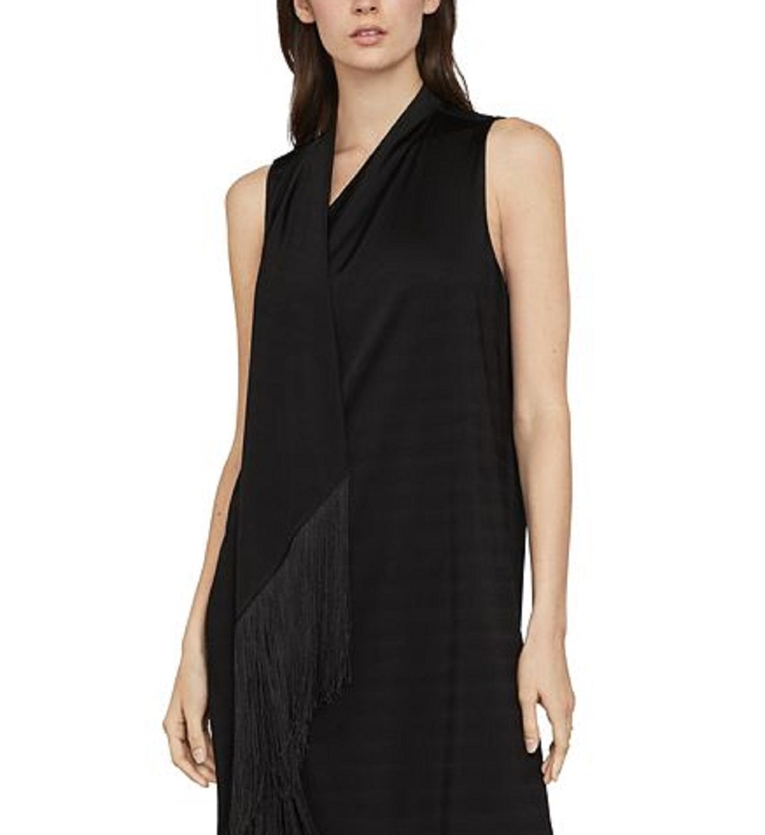Vestido longo sem mangas feminino BCBGMAXAZRIA, preto, tamanho 4