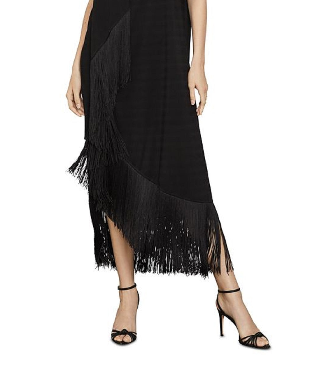 Vestido longo sem mangas feminino BCBGMAXAZRIA, preto, tamanho 4