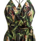 Macacão feminino estampado sobrepeliz BCBGMAXAZRIA verde tamanho X-S