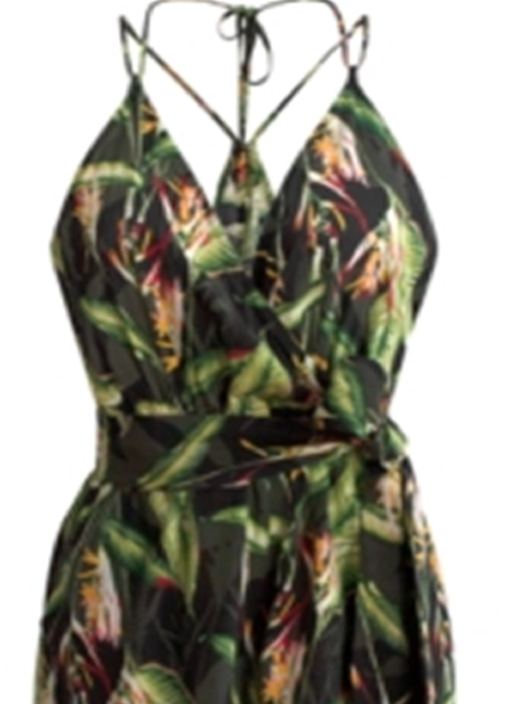Macacão feminino estampado sobrepeliz BCBGMAXAZRIA verde tamanho X-S