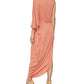 BCBGMAXAZRIA Vestido de coquetel assimétrico de um ombro só feminino, laranja, tamanho médio