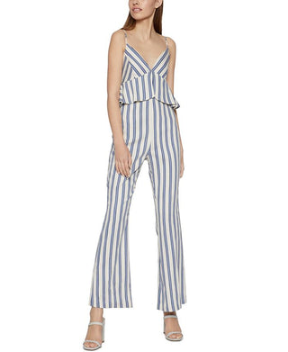 Macacão feminino sem mangas BCBGeneration Gardenia Peplum, branco, tamanho 8