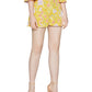 Shorts femininos de cintura alta com estampa floral BCBGeneration, amarelo, tamanho 4