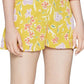 Shorts femininos de cintura alta com estampa floral BCBGeneration, amarelo, tamanho 4