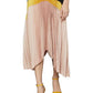 BCBGMAXAZRIA Vestido longo feminino plissado colorblock preto tamanho médio