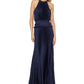 Vestido de noite feminino BCBGMAXAZRIA em cetim azul tamanho X-S