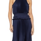 Vestido de noite feminino BCBGMAXAZRIA em cetim azul tamanho X-S