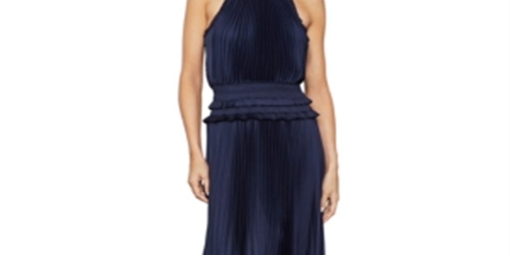 Vestido de noite feminino BCBGMAXAZRIA em cetim azul tamanho X-S