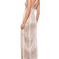 BCBGMAXAZRIA Vestido de noite feminino com estampa de cobra e envoltório falso, rosa, tamanho pequeno