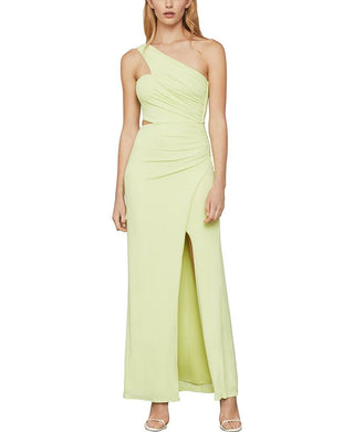 BCBGMAXAZRIA Vestido de noite feminino com um ombro só e recorte verde, tamanho médio