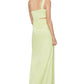 BCBGMAXAZRIA Vestido de noite feminino com um ombro só e recorte verde, tamanho médio