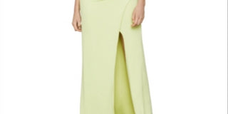 BCBGMAXAZRIA Vestido de noite feminino com um ombro só e recorte verde, tamanho médio
