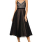 Vestido midi de renda com decote em V e manga curta BCBGMAXAZRIA feminino, rosa, tamanho extrapequeno