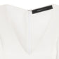 BCBGMAXAZRIA Max Azria Vestido curto sem mangas com babados e decote em V, branco, tamanho 4