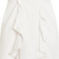 BCBGMAXAZRIA Max Azria Vestido curto sem mangas com babados e decote em V, branco, tamanho 4