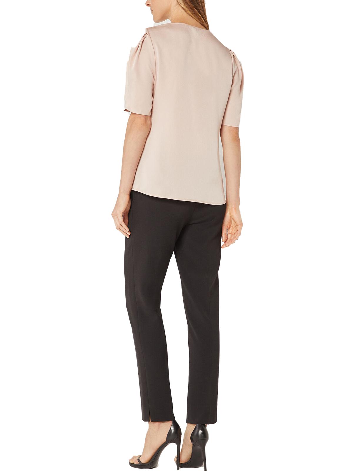 Blusa feminina BCBGMAXAZRIA com mangas bufantes, rosa, tamanho pequeno