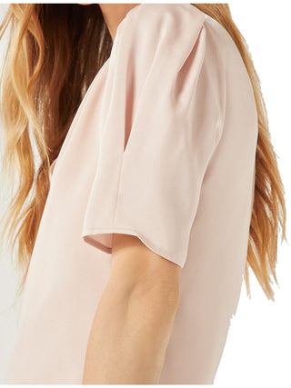 Blusa feminina BCBGMAXAZRIA com mangas bufantes, rosa, tamanho pequeno