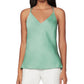 BCBGMAXAZRIA Blusa feminina com amarração nas costas, verde, tamanho médio