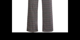 Calça cropped feminina com estampa xadrez BCBGMAXAZRIA, preta, tamanho 6