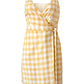 Vestido envelope xadrez feminino BCBGeneration amarelo tamanho médio