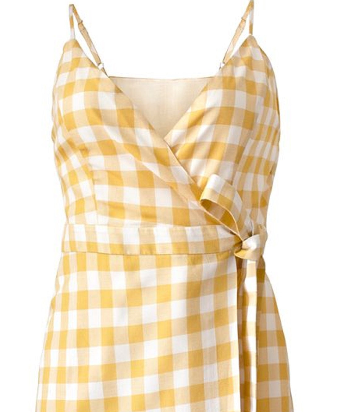 Vestido envelope xadrez feminino BCBGeneration amarelo tamanho médio